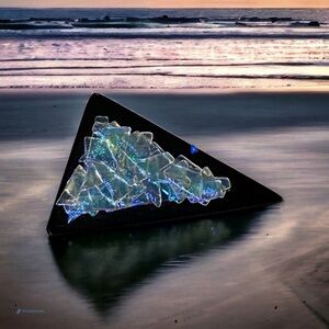 💖 Iridescent Art Glass Brooch – Dichroic Ocean Shards 💖